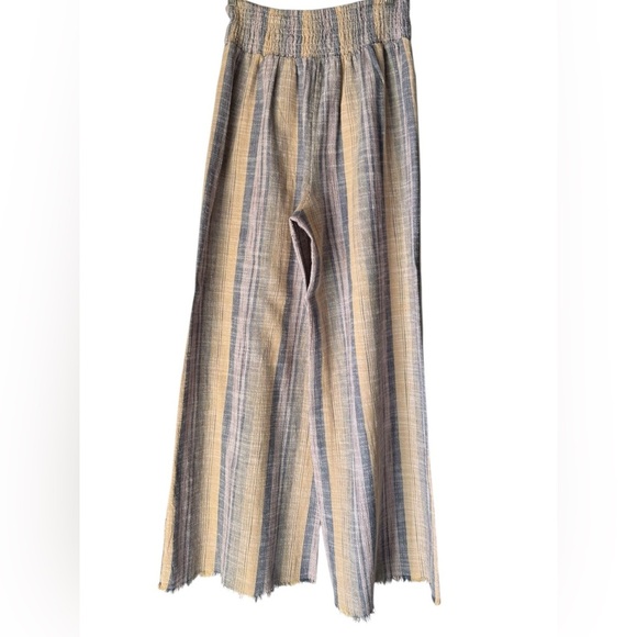 Free People Moonlight pull In Linen Blend Striped Pants - Picture 4 of 6